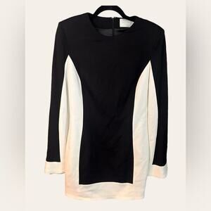 Misha Collection Black & White Wide Sleeve Mini Dress Size 8